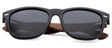 Polarized Walnut Wood Wayfarer Sunglasses Set | Black Lenses| Wire or Full Frame | Spring Hinges | Carrying Case | Cleaning Cloth | Protective Pouch |