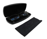 Hard eyeglass case w/cleaning cloth | medium size for men, women