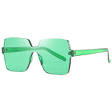 Oversized Square Candy Colors Transparent Lens Rimless Frame Unisex Sunglasses