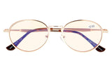UV Protection,Anti Blue Rays,Reduce Eyestrain,Round Computer Reading Glasses