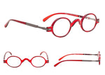 5-pack Mini Oval Round Reading Glasses with Spring Temple include Sun Readers