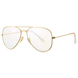Classic Non prescription Aviator Glasses Clear Lens Metal Frame Eyewear for Men Women