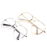 Classic Vintage Memory Metal Aviator Clear Lens Glasses Non-Prescription