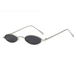 Vintage Slender Oval Sunglasses Small Metal Frame Candy Colors Mens Womens