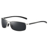 Rectangular Polarized Sunglasses Al-Mg Alloy Temple Spring Hinge UV400