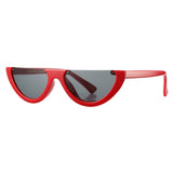 Fashion Half Rim Moon Clear Sunglasses for Women 100% UV400 Protection