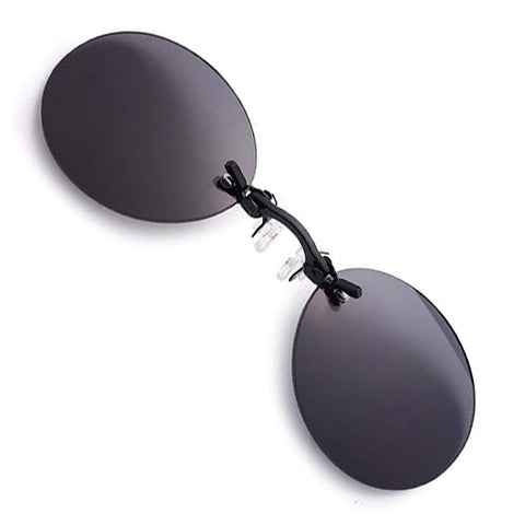 3 Colors Retro Round Clip On Nose Sunglasses Matrix Morpheus Movie rimless