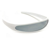 Futuristic Narrow Cyclops Color Mirrored Lens Visor Sunglasses