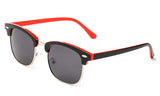 Newbee Fashion - Polarized Classic Vintage Clubmaster Style Comfortable Semi-Rimless Two Tone Wood Colored Fashion Sunglasses