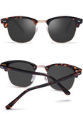 Semi Rimless Sunglasses for Women Men, Designer G15 Glass Lenses