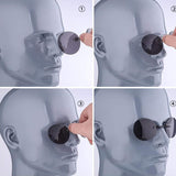 Retro Round Clip On Nose Matrix Movie rimless sunglasses men