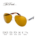 Steel Leather Frame Real Revo Mirror Lens Active Aviator Sunglasses Gift Box