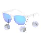 Unisex Semi Rimless Sunglasses Polarized Color Mirror Retro Glasses