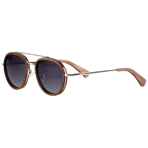 Aviator Wood Sunglasses With Polarized Lens 100% UV400 Protection