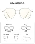 Aviator Irregular Metal Eyeglasses Non-prescription with Blue Light Blocking Lens