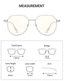 Aviator Irregular Metal Eyeglasses Non-prescription with Blue Light Blocking Lens