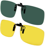 Clip on Sunglasses Polarized Flip Up Clip onto prescription eyeglasses Set of 2 for Men and Women