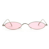 Vintage Slender Oval Sunglasses Small Metal Frame Candy Colors 31026
