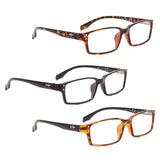 READING GLASSES 3 pack Classic Rectangular Frame Readers
