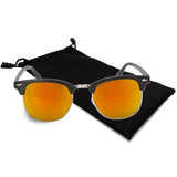 Classic Half Frame Semi-Rimless Horn Rimmed Sunglasses Retro Clubmaster Sunglasses