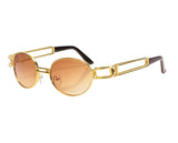 Retro Round Steampunk Sunglasses Metal Frame