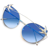 Sunglasses for Men,Metal Frame Polarized Oversized Cateyes Sunglasses