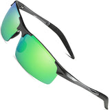 Polarized Sport Mens Sunglasses HD Lens Metal Frame Driving Shades FD 9005