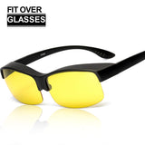 Night Vision Fit Over Glasses by Ideal Eyewear, Yellow Lens Polarized Night Driving Glasses