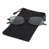Rectangular Sunglasses Small Thin Metal Rim Hippie Candy Tinted Lens Shades