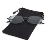 Rectangular Sunglasses Small Thin Metal Rim Hippie Candy Tinted Lens Shades