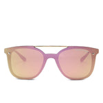 Unisex Retro Classic Rimless Sunglasses One Piece Mirrored Square
