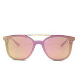 Unisex Retro Classic Rimless Sunglasses One Piece Mirrored Square