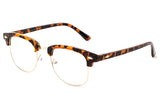 Newbee Fashion - Clubmaster Oval Stylish Retro Vintage Semi-Rimless Floral Classic Half Frame Clear Glasses Frames