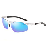 Lightweight Al-Mg Alloy Metal Half-frame Streamlined Polarized Sports Sunglasses Large for men women