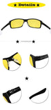 Men's HD Yellow Night Vision Driving Glasses for For Outdoor Sports Black Carbon Fibre Frame