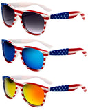 V.W.E. White Classic American Patriot Flag Sunglasses USA .