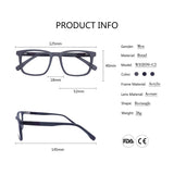Kirka Men Optical Eyewear Non-prescription Eyeglasses Frame with Clear Lenses 52 mm