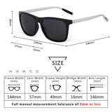 Unisex Square Polarized Sunglasses  Aluminum Temple Retro Driving Sun Glasses with Hinge Temple
