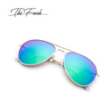 Classic Large Metal Frame Mirror Lens Aviator Sunglasses with Gift Box