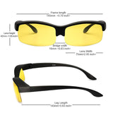 Night Vision Fit Over Glasses by Ideal Eyewear, Yellow Lens Polarized Night Driving Glasses
