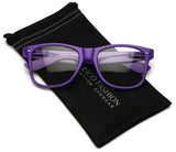 Iconic Square Horn Rimmed Clear Lens Retro Glasses