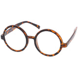 Retro Horn Rimmed Clear Lens Round Eyeglasses 52mm