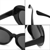 Clout Goggles 2 Pack,  Bold Retro Oval Mod Thick Frame Sunglasses Round Lens