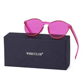 One Piece Rimless Sunglasses Women Cat Eye Glasses Oversized Candy Color Eyewear