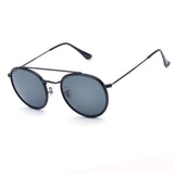 Retro Round Sunglasses Metal Frame Glass Circle Lens Men Women 3647 Vintage Style