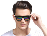 Best Value Retro Large Horn Rimmed Mirror Lens Wayfarer Polarized Sunglasses