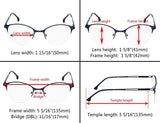 4-Pack Half-Rim Cat-eye Style Reading Glasses with Spring Hinges