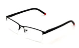 Men Half Rimless Rectangular Non-prescription Glasses Frame Clear Lens Eyeglasses Slim TR90