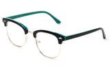 Newbee Fashion - Clubmaster Oval Stylish Retro Vintage Semi-Rimless Floral Classic Half Frame Clear Glasses Frames