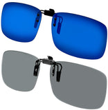 Clip on Sunglasses Polarized Flip Up Clip onto prescription eyeglasses Set of 2 for Men and Women